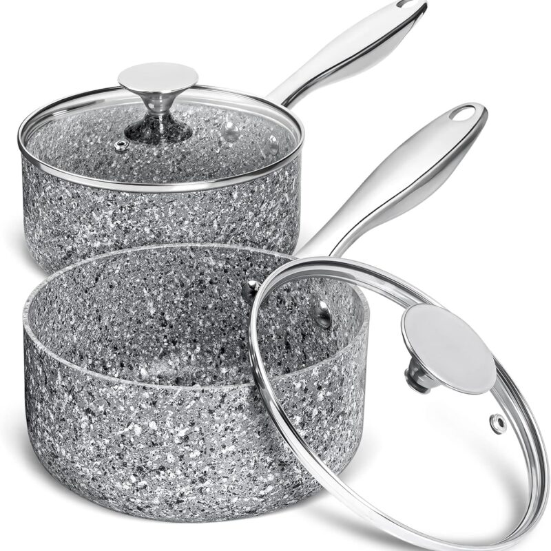 Bộ Nồi Sốt Chống Dính Michelangelo 1QT & 2QT (Kèm Nắp)