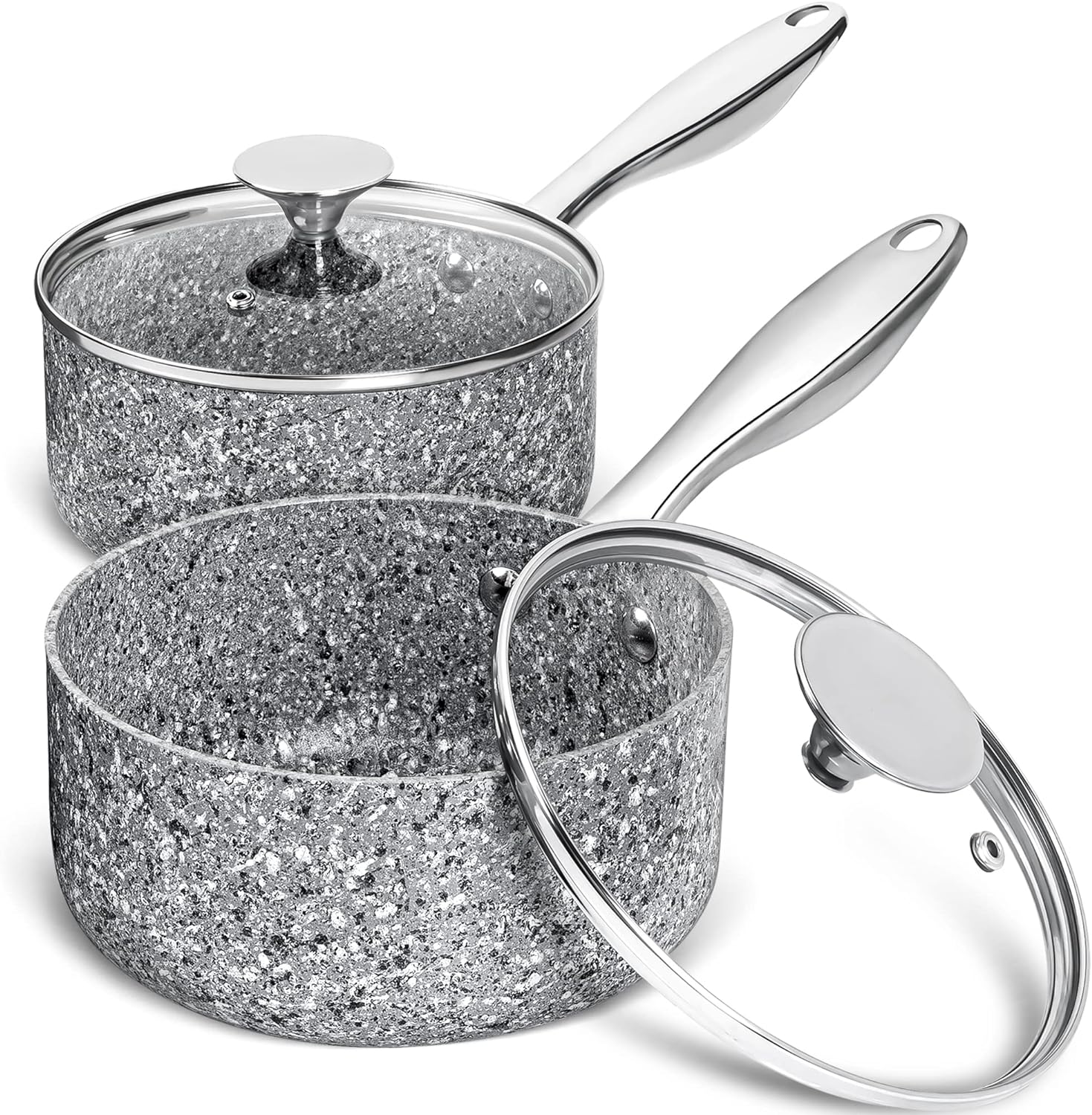 Bộ Nồi Sốt Chống Dính Michelangelo 1QT & 2QT (Kèm Nắp)