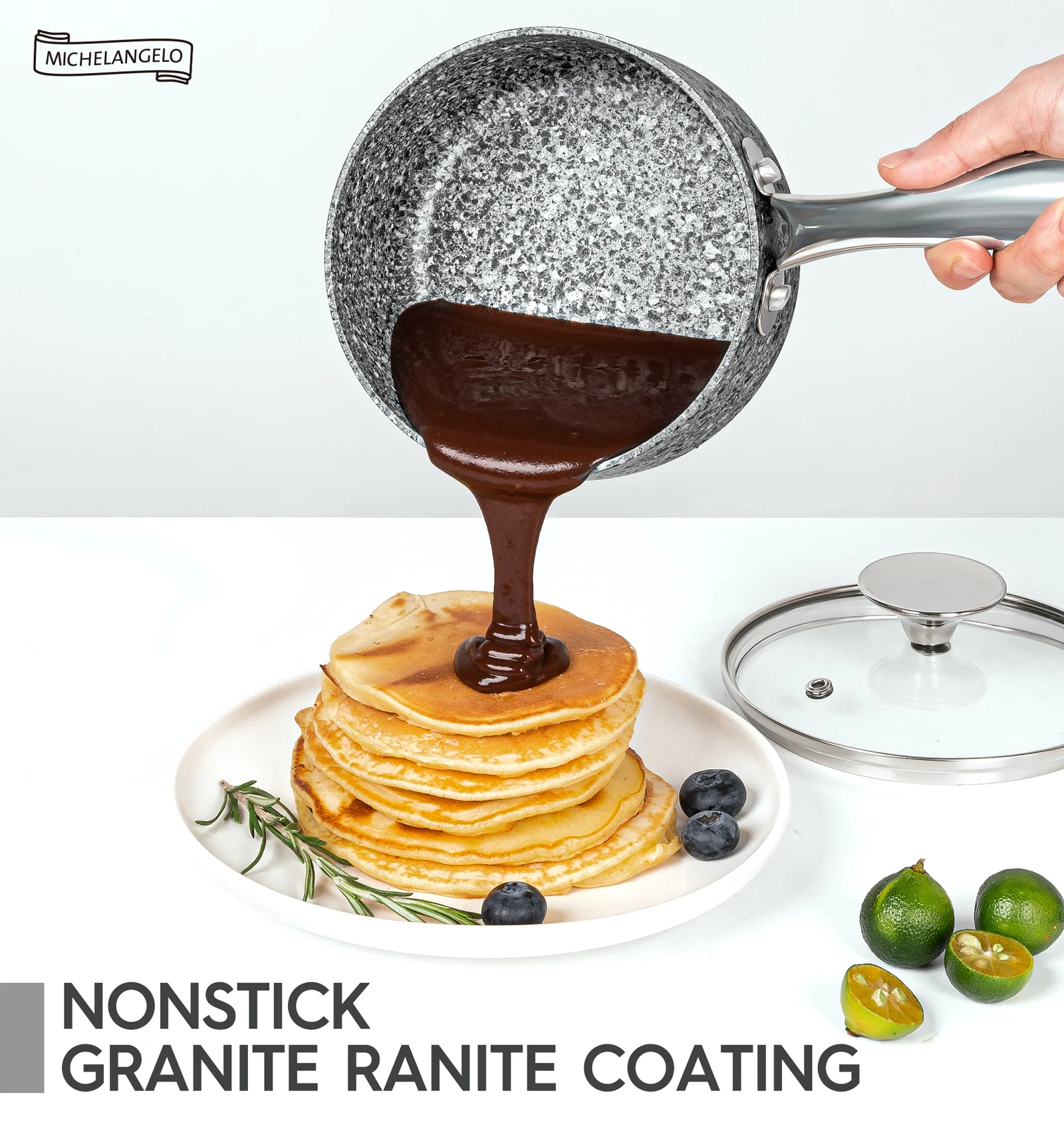 Bộ Nồi Sốt Chống Dính Michelangelo 1QT & 2QT (Kèm Nắp) - Ảnh 2