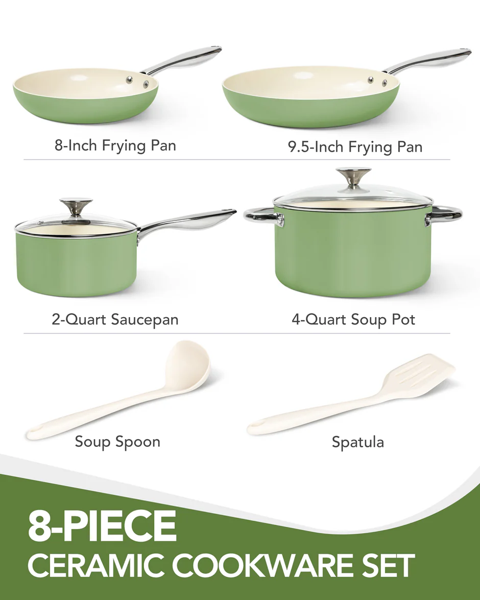 Nồi sốt chống dính phủ Ceramic - Màu xanh - Ảnh 5