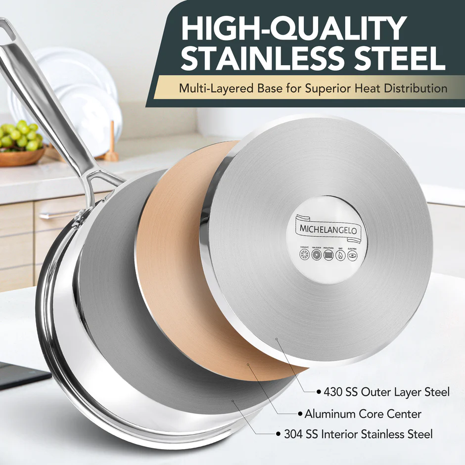 Bộ nồi sốt inox chống dính Michelangelo - Ảnh 5