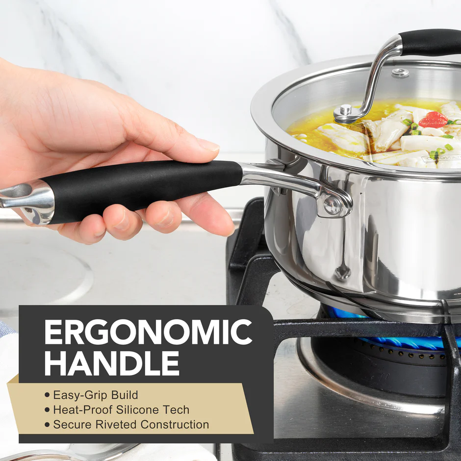 Bộ nồi 6 món đáy 3 lớp Triply Michelangelo - Ảnh 4