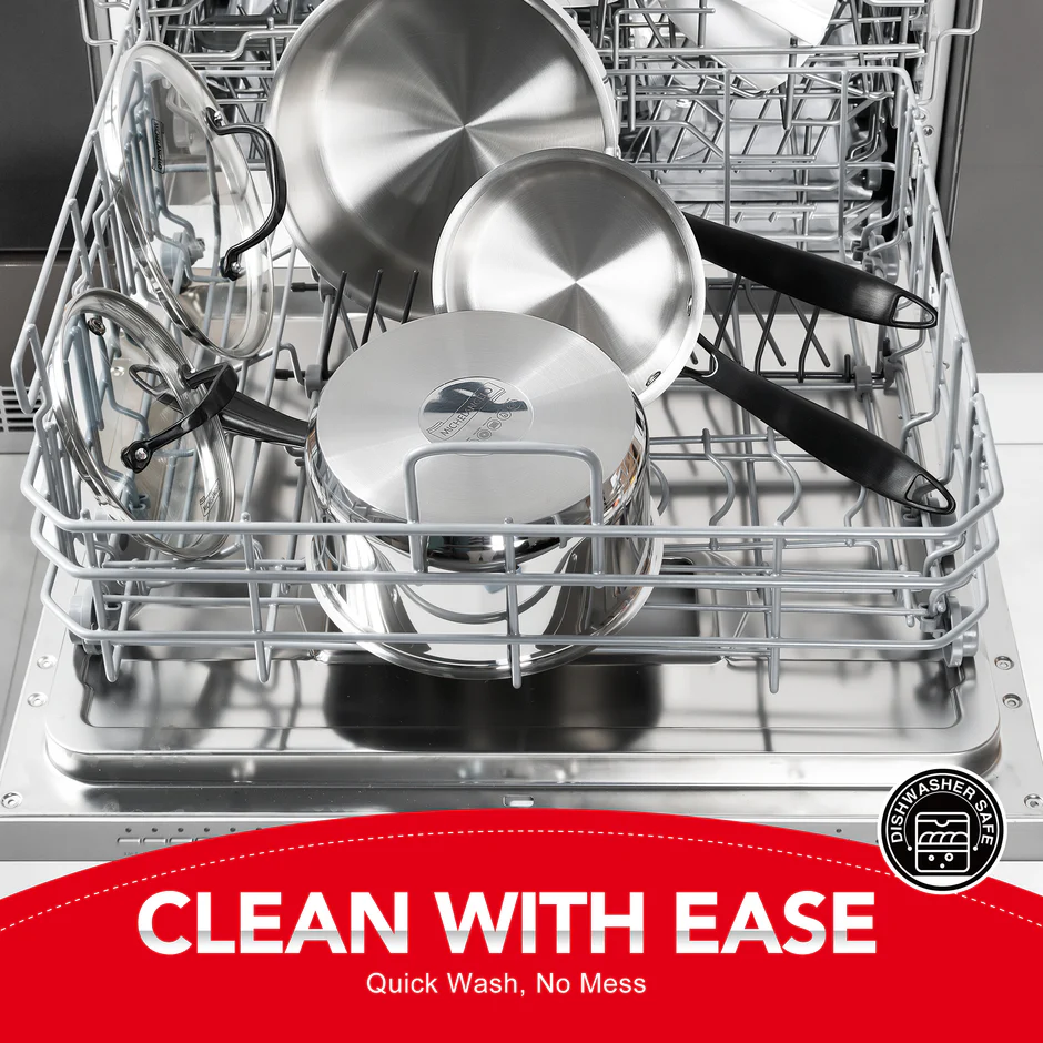 Bộ chảo inox Michelangelo - Đáy 3 lớp Triply - Ảnh 4