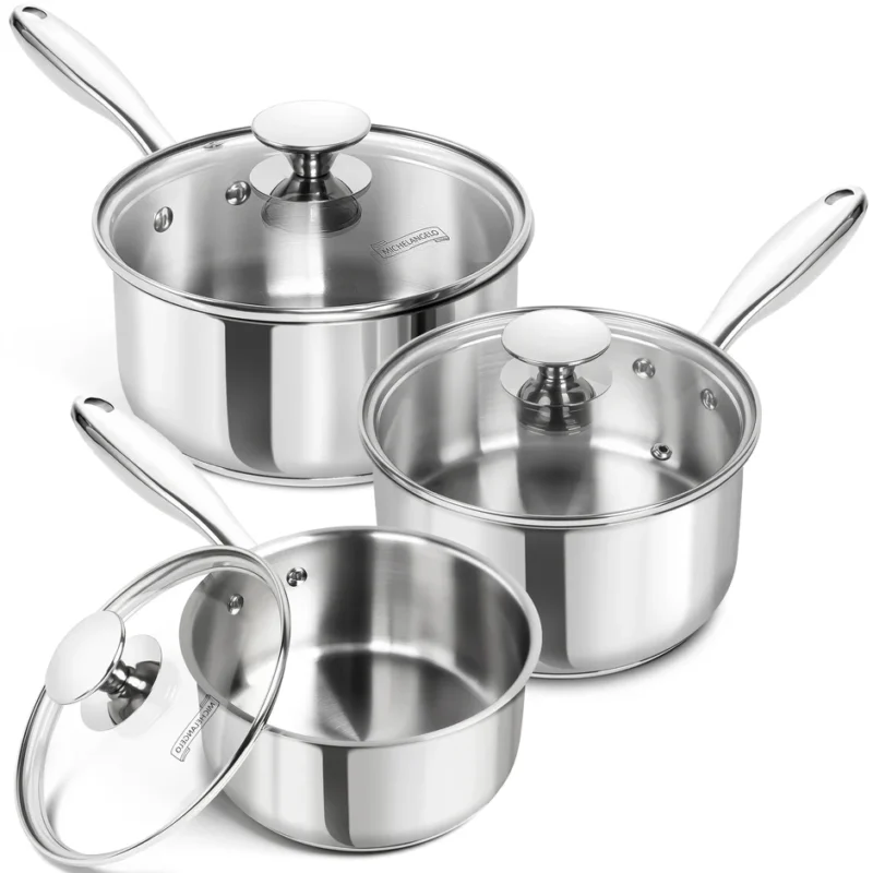 Bộ 3 nồi sốt inox Michelangelo Kèm nắp