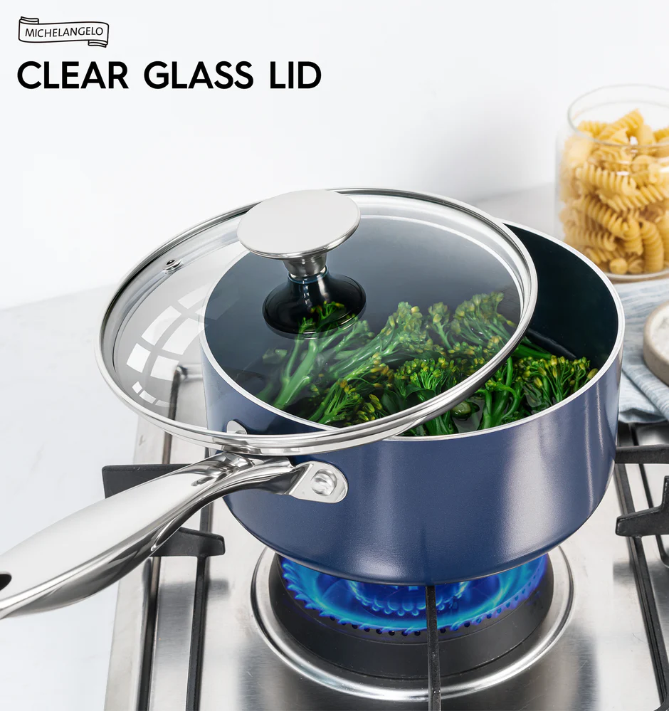 Bộ 2 nồi sốt chống dính phủ Ceramic - Màu xanh - Ảnh 4